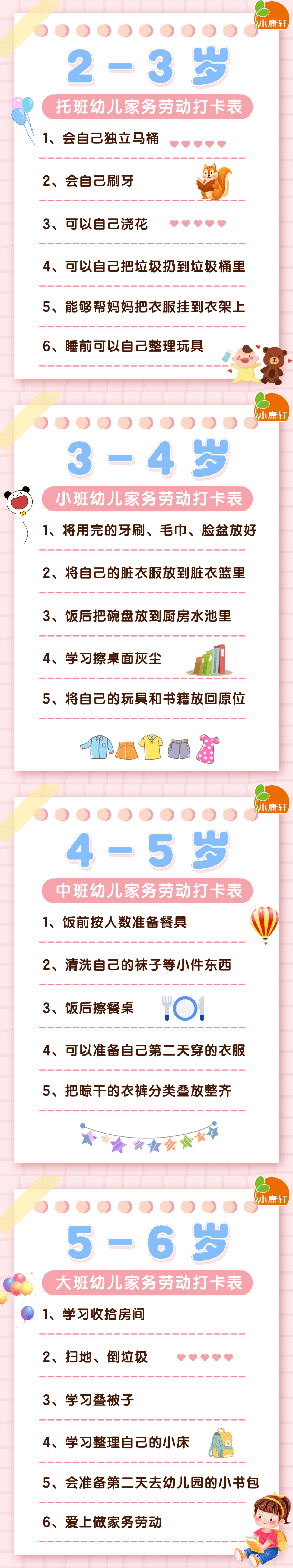 暑假幼儿做家务清单，争当家务小能手！（转给 · 配图